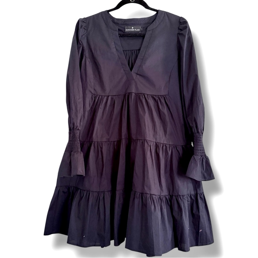 Tuckernuck POMANDER PLACE Navy Cotton Poplin Kenzo Dress Size Large - Picture 2 of 8